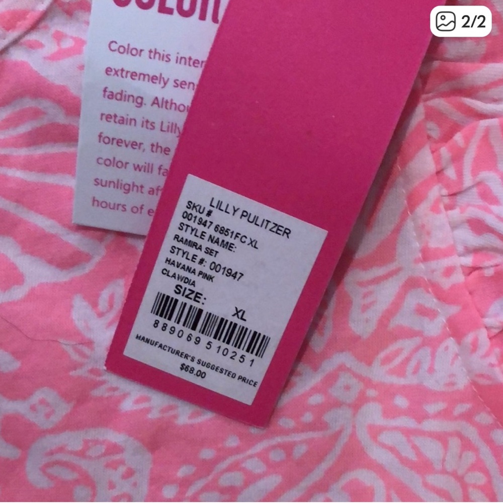 Lilly Pulitzer Pink Patterned Kids Shorts Set - Picture 2 of 2